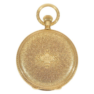 Swiss gold hunting cased watch with special case decoration Circa 1855