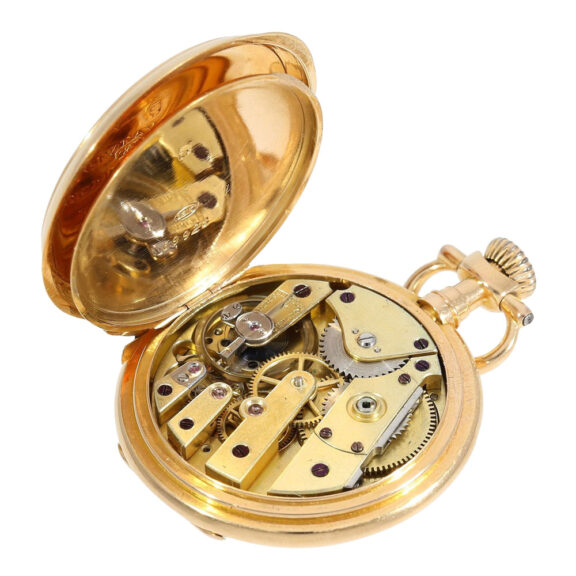Rare Swiss 18K rose gold hunting cased Louis XV watch Circa 1885 Rare Swiss 18K rose gold hunting cased Louis XV watch Circa 1885