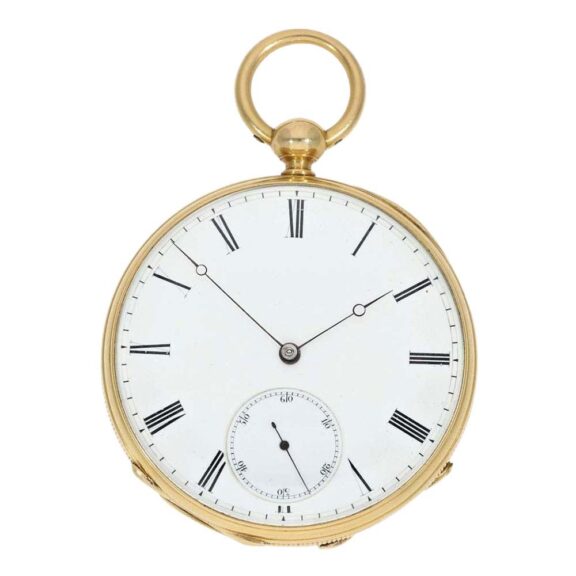 Very early Swiss 18K gold open faced lever watch Circa 1868