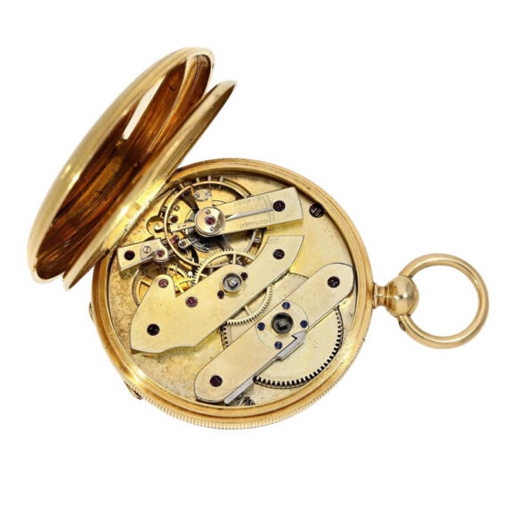 Very early Swiss 18K gold open faced lever watch Circa 1868 Very early Swiss 18K gold open faced lever watch Circa 1868