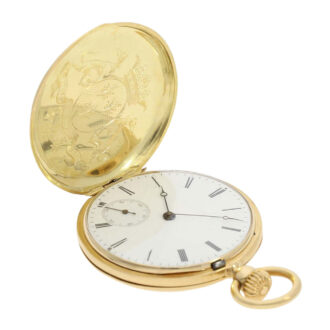 Swiss 18K gold hunting cased lever pocket watch Circa 1852