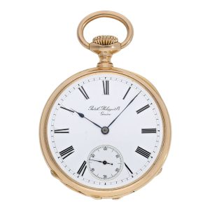 Swiss 18 carat rose gold open faced ankerchronometer pocket watch, circa 1889