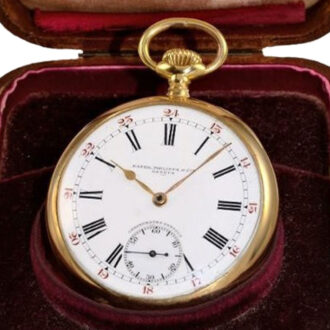 Swiss gold open faced Chronometro Gondolo Circa 1912 Swiss gold open faced Chronometro Gondolo Circa 1912