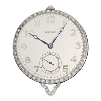 Swiss platinum and diamond-set Art Deco dress watch Circa 1925