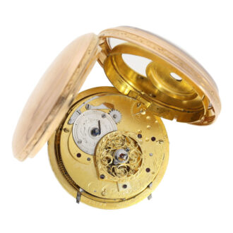 French 18K rose gold quarter repeating cylinder watch Circa 1810
