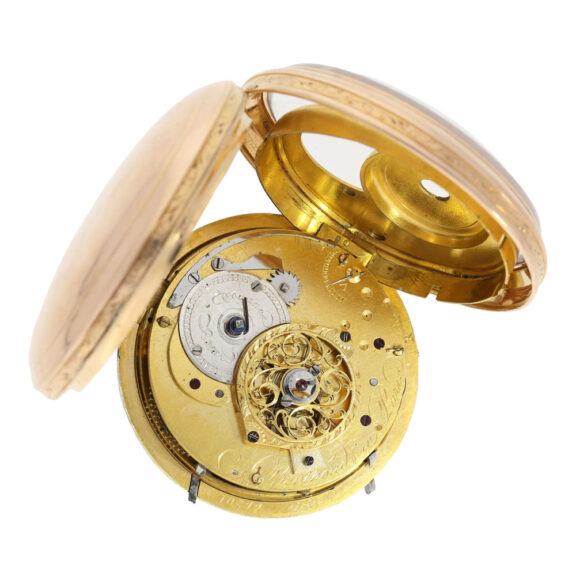 French 18K rose gold quarter repeating cylinder watch Circa 1810 French 18K rose gold quarter repeating cylinder watch Circa 1810