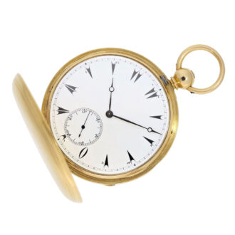 English gold hunting cased eight-days lever watch Circa 1857