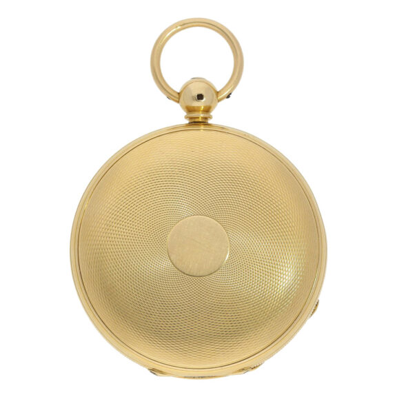 English gold hunting cased eight-days lever watch Circa 1857 English gold hunting cased eight-days lever watch Circa 1857