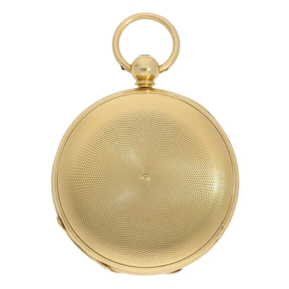 English gold hunting cased eight-days lever watch Circa 1857 English gold hunting cased eight-days lever watch Circa 1857