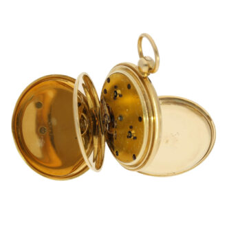 English gold hunting cased eight-days lever watch Circa 1857 English gold hunting cased eight-days lever watch Circa 1857