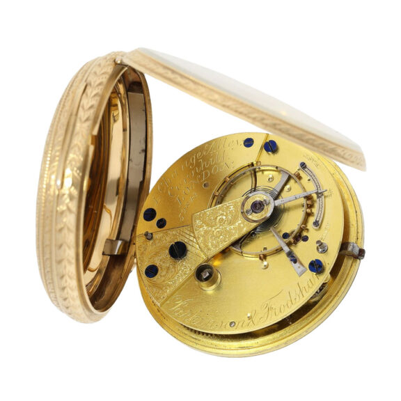 Heavy English 18K gold open faced precision lever Circa 1874 Heavy English 18K gold open faced precision lever Circa 1874
