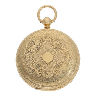 Heavy English 18K gold open faced precision lever Circa 1874