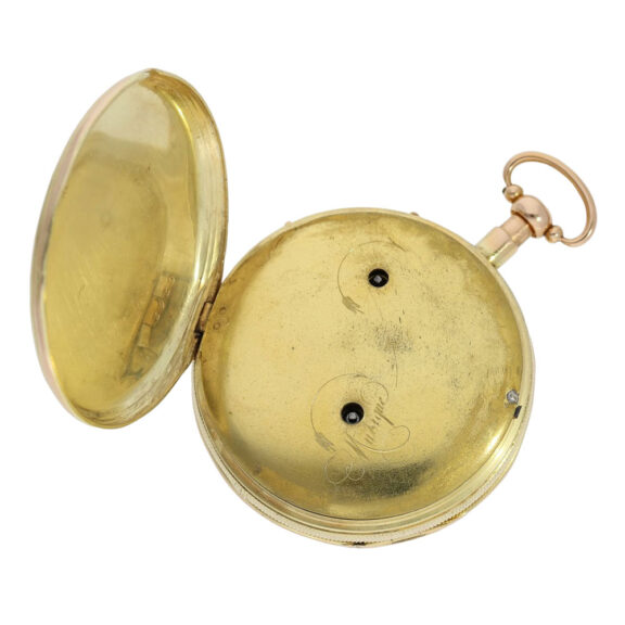 French gold repeating musical cylinder watch Circa 1820 French gold repeating musical cylinder watch Circa 1820