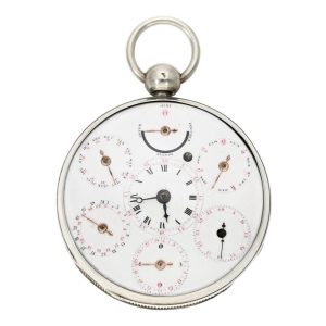 Large Swiss silver open faced astronomical verge watch Circa 1800