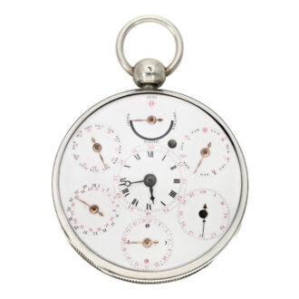 Large Swiss silver open faced astronomical verge watch Circa 1800