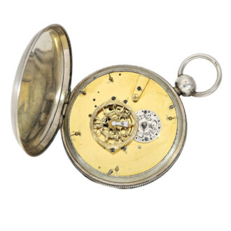 Large Swiss silver open faced astronomical verge watch Circa 1800