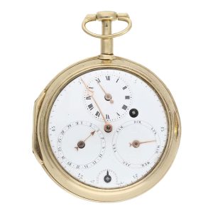 Swiss gold double-sided astronomical pocket watch Circa 1780