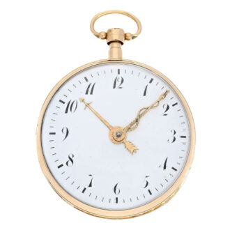 French rose gold repeating musical cylinder watch Circa 1820