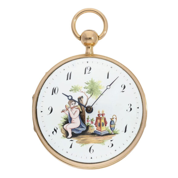 Swiss 18K gold quarter repeating musical cylinder watch Circa 1800 Swiss 18K gold quarter repeating musical cylinder watch Circa 1800
