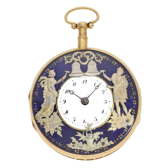 Swiss gold repeating verge watch with Jacquemart Circa 1820