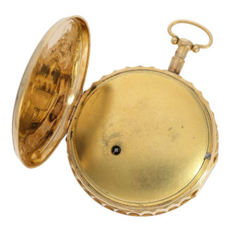 Swiss gold repeating verge watch with Jacquemart Circa 1820