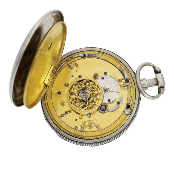 Swiss silver repeating verge watch with Jacquemart Circa 1800 Swiss silver repeating verge watch with Jacquemart Circa 1800