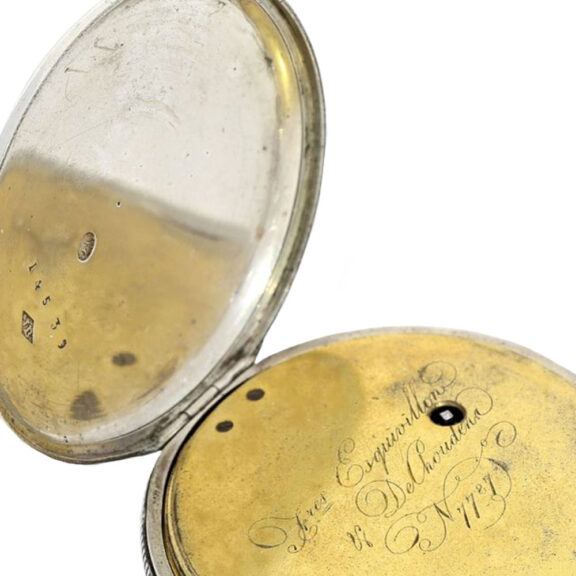 Swiss silver repeating verge watch with Jacquemart Circa 1800 Swiss silver repeating verge watch with Jacquemart Circa 1800