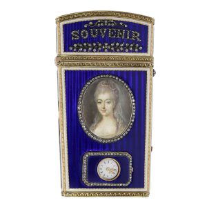 French gold, enamel and diamond-set Carnet de Bal Circa 1830
