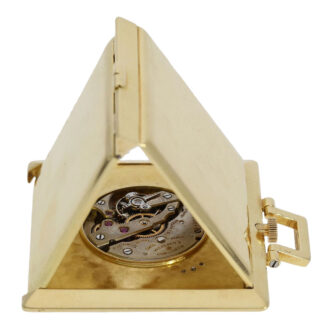 Swiss gold square Art Deco lever travel clock Circa 1925