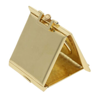 Swiss gold square Art Deco lever travel clock Circa 1925