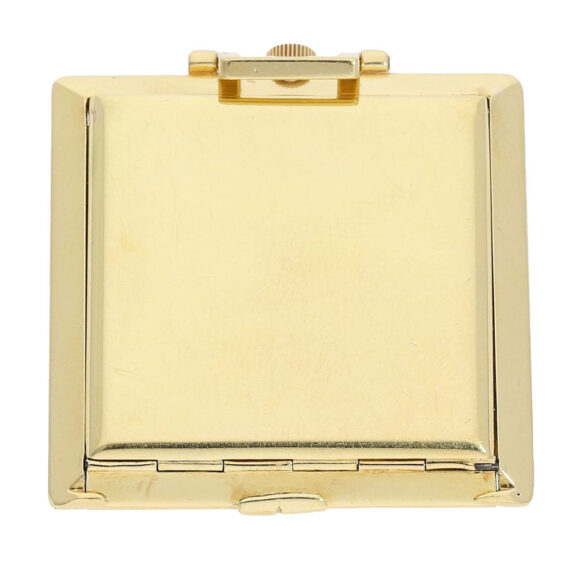 Swiss gold square Art Deco lever travel clock Circa 1925 Swiss gold square Art Deco lever travel clock Circa 1925