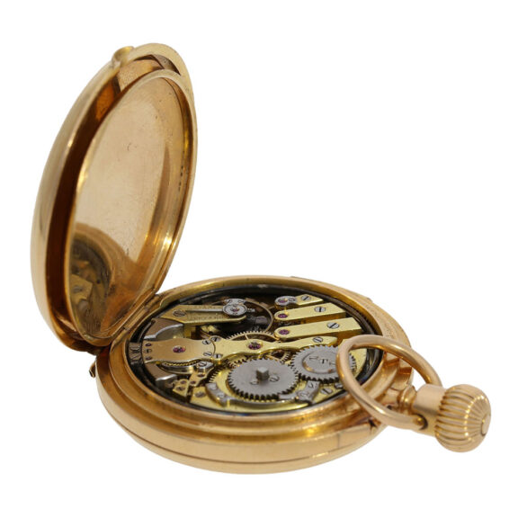 Swiss gold half-hunting cased repeating watch Circa 1880 Swiss gold half-hunting cased repeating watch Circa 1880