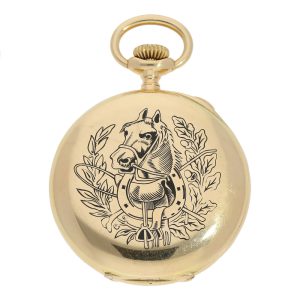 Swiss gold and enamel split second chronograph Circa 1904