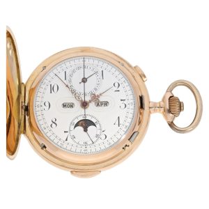 Swiss rose gold repeating astronomical lever watch Circa 1900