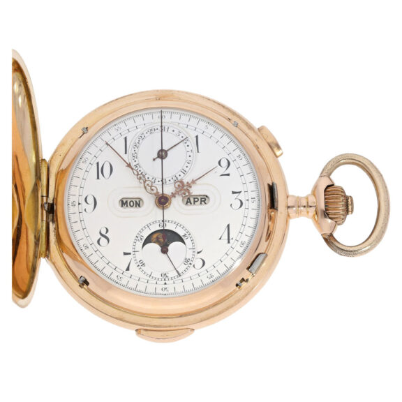 Swiss rose gold repeating astronomical lever watch Circa 1900 Swiss rose gold repeating astronomical lever watch Circa 1900