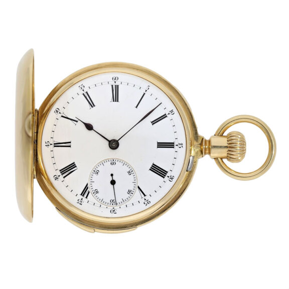 Swiss 18K gold quarter repeating lever precision watch Circa 1875