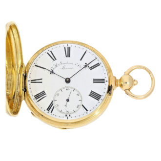 High-quality Swiss 18K gold hunting cased chronometer Circa 1860 High-quality Swiss 18K gold hunting cased chronometer Circa 1860