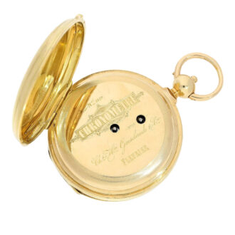 High-quality Swiss 18K gold hunting cased chronometer Circa 1860 High-quality Swiss 18K gold hunting cased chronometer Circa 1860