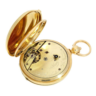 High-quality Swiss 18K gold hunting cased chronometer Circa 1860 High-quality Swiss 18K gold hunting cased chronometer Circa 1860