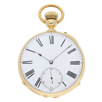 Interesting Swiss 18K gold pocket chronometer Circa 1860 Interesting Swiss 18K gold pocket chronometer Circa 1860