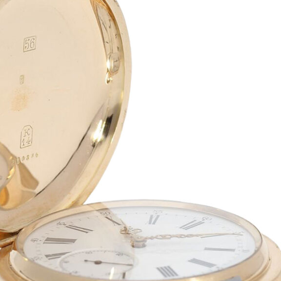 Swiss 14K rose gold hunting cased pocket chronometer Circa 1870 Swiss 14K rose gold hunting cased pocket chronometer Circa 1870