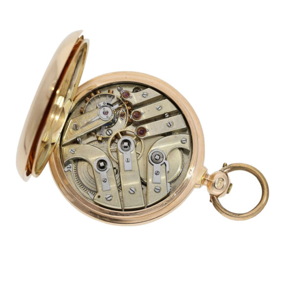Swiss 14K rose gold hunting cased pocket chronometer Circa 1870 Swiss 14K rose gold hunting cased pocket chronometer Circa 1870
