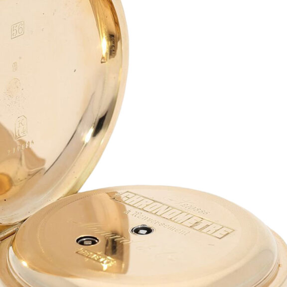 Swiss 14K rose gold hunting cased pocket chronometer Circa 1870 Swiss 14K rose gold hunting cased pocket chronometer Circa 1870