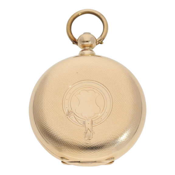 Swiss 14K rose gold hunting cased pocket chronometer Circa 1870 Swiss 14K rose gold hunting cased pocket chronometer Circa 1870