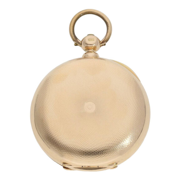 Swiss 14K rose gold hunting cased pocket chronometer Circa 1870 Swiss 14K rose gold hunting cased pocket chronometer Circa 1870
