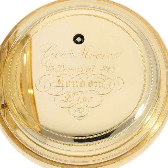 English gold half-quarter repeating chronometer Circa 1840 English gold half-quarter repeating chronometer Circa 1840