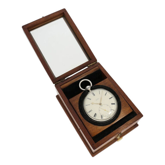 Highly interesting English silver deck chronometer Circa 1833 Highly interesting English silver deck chronometer Circa 1833