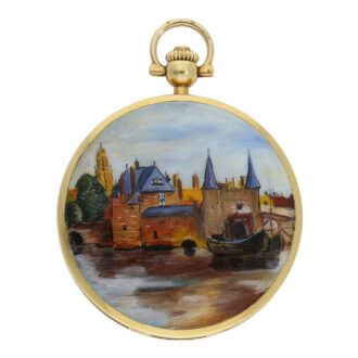 Extremely rare Swiss gold and enamel lever watch Circa 1975