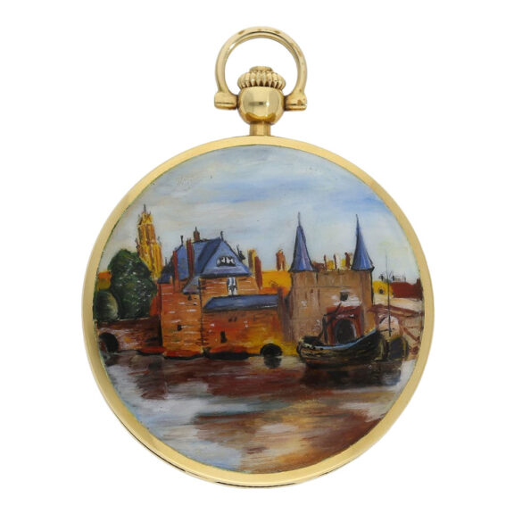 Extremely rare Swiss gold and enamel lever watch Circa 1975 Extremely rare Swiss gold and enamel lever watch Circa 1975
