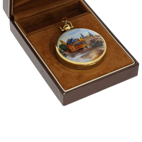 Extremely rare Swiss gold and enamel lever watch Circa 1975 Extremely rare Swiss gold and enamel lever watch Circa 1975